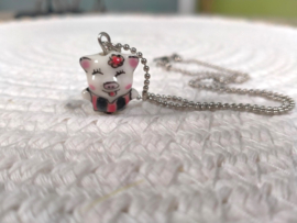 Kinder ketting met keramiek varkentje