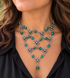 Groene Tsjechische Glaskralen ketting
