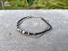 Fijn herenarmbandje van gevlochten imitatieleer