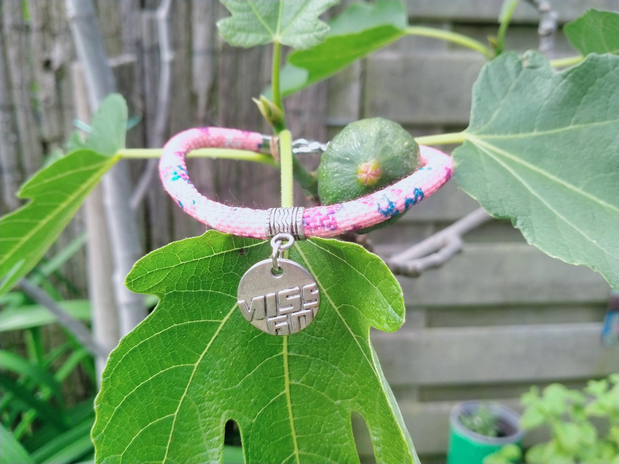 Fuchsia heren armband van Aztec cord
