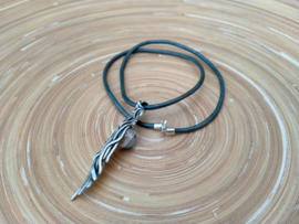 Leren heren ketting met Viking hanger