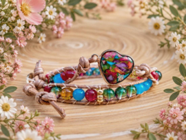 Rondleren wikkelarmband met hartsluiting