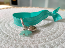 Turquoise armband van elastiek