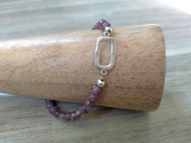 Heren armband van zacht lila lepidoliet