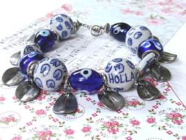 Delfts blauwe armband met evel eye kralen