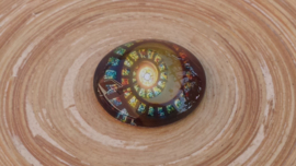 Glas cabochon in herfstkleuren 25 mm
