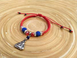Rood, blauw chamballa armbandje