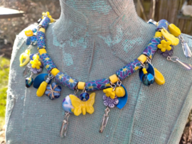 Blauw met gele polymeer ketting