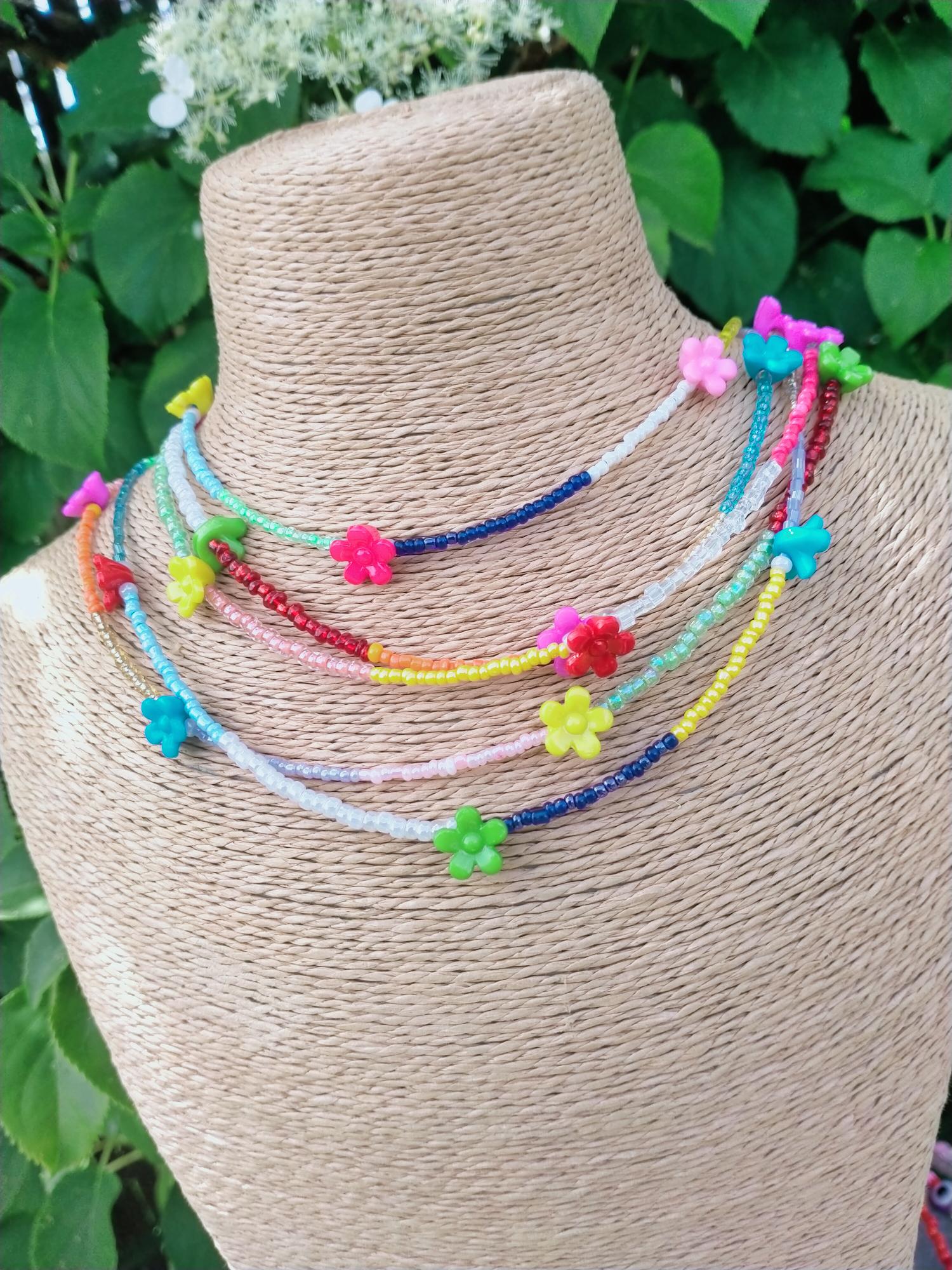 Multi rocailles en Miyuki ketting van 5 lagen