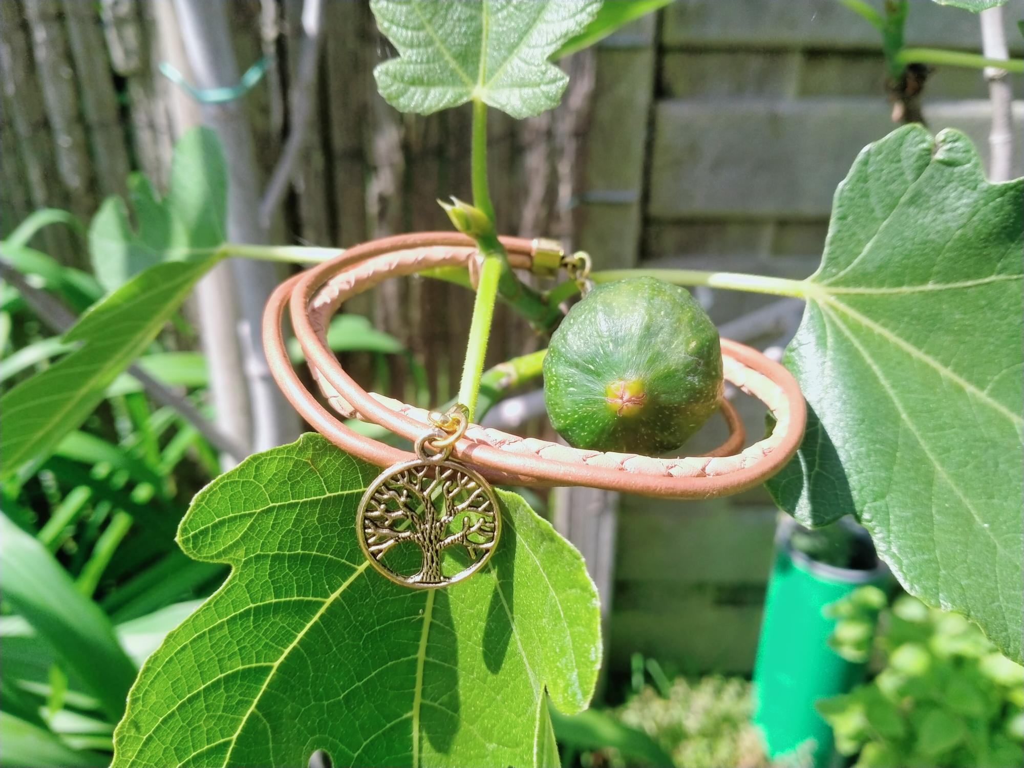 Cognac kleurige heren armband Tree of Life