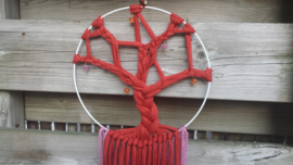 Dromenvanger tree of life tomatenrood/old roze. Lengte 97 cm. Maat M