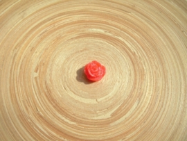 Resin cabochon roosje  rood 11 mm