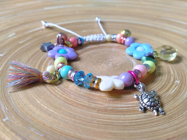 Zomerse multicolor Chamballa armbandje in pasteltinten