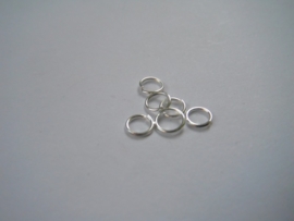 100 zilver plated open ringetjes 5mm