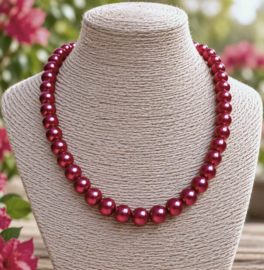 Rode glasparelketting