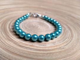 Turquoise glasparel armband 6 mm