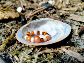 Ring op elastiek in najaarstinten