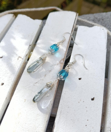 Sprankelende Oorbellen met Aqua Facetkralen