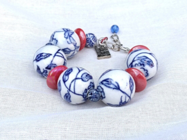 Grove Delfts blauwe armband