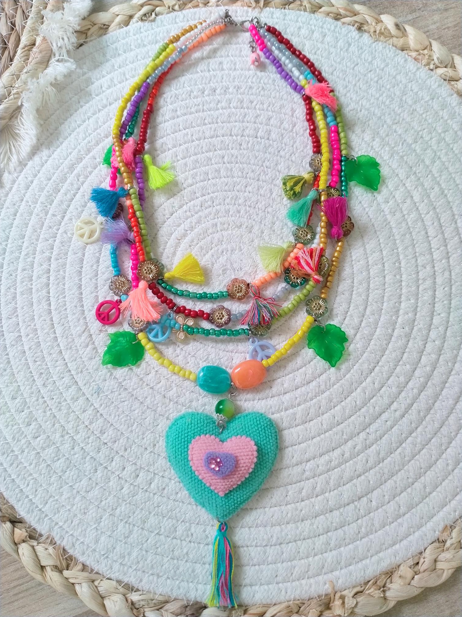 Bohemian Ibiza style ketting 4-laags
