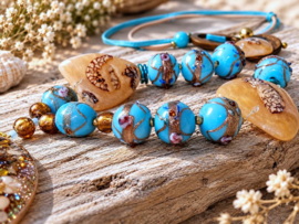 Lange Boho Lampwork ketting