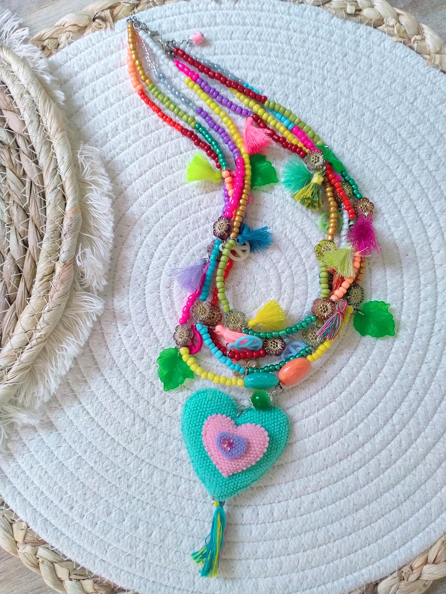 Bohemian Ibiza style ketting 4-laags