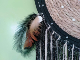 Jute dromenvanger in zwart en touwkleur in maat L