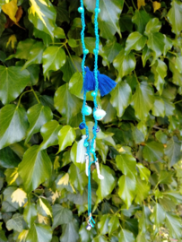 Donkerblauw gehaakt brillenkoordje
