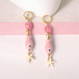 Roze Vis Oorbellen "Ocean Dream"