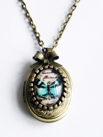 Medaillon Ketting "Butterfly On A Locket"