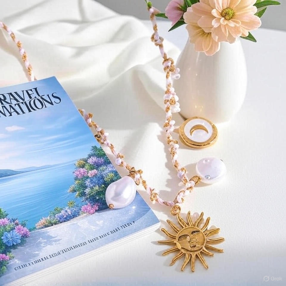 Bedelketting van Koord "The Summer Is Magic" Stainless Steel