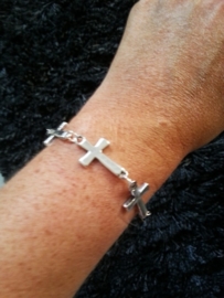 Kruis Armband "Linked Crosses"