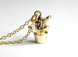 Cactus Ketting "Subtile Gold Cactus"