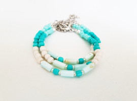 Schelp Armband "Shells & Beads" Turquoise