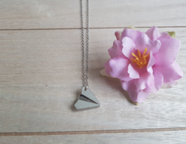 Ketting "Paper Airplane Origami" Zilverkleur