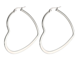 Hart Oorbellen "Heart Hoops" Stainless Steel