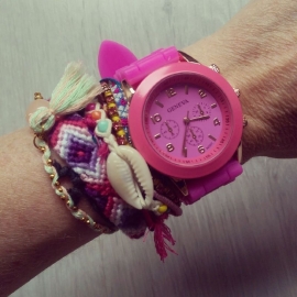 Horloge "Watch My Candy Colors" Hot Pink