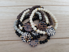 Schelp Armband Met Luipaardprint "Leopard Shell"