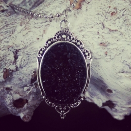 Ketting "Black Vintage Druzy"