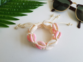 Schelpen Armband "Pink Seashells"