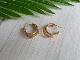 Oorbellen "Triple Hoops" Goud