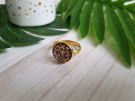 Luipaard Ring "Leopard Print" Stainless Steel