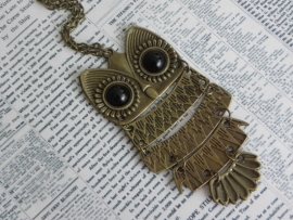 Uil Ketting "Big Owl" Bronskleurig