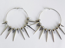 Spike Oorbellen "Silver Spiked Hoop"