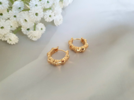 Oorbellen "Bamboo Hoops" 18kgp