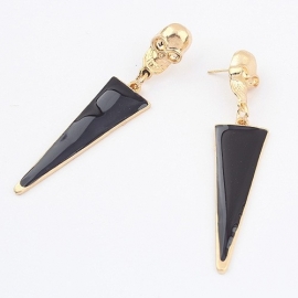 Oorbellen "Golden Skull & Black Spike"