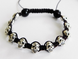 Armband "Burgundy Skulls"