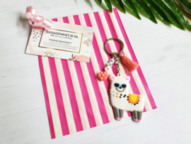 Cadeautje Voor Juf "Sleutelhanger Alpaca" Keuze Uit 3 Soorten