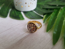 Luipaard Ring "Leopard Print" Stainless Steel