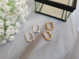 Oorringen "Rectangle Hoops" Goud- of Zilverkleur